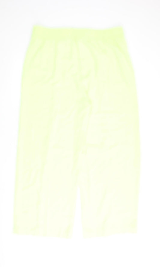 Marks and Spencer Womens Green Polyester Trousers Size 18 L30 in Regular Tie