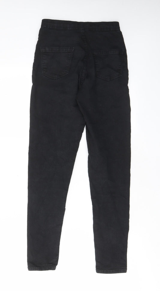 Topshop Womens Black Cotton Skinny Jeans Size 26 in L30 in Regular Zip - Pockets