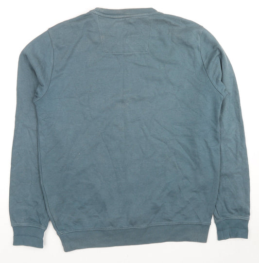 Crew Clothing Mens Blue Cotton Pullover Sweatshirt Size S