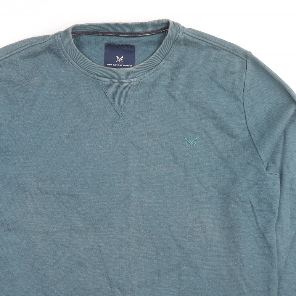 Crew Clothing Mens Blue Cotton Pullover Sweatshirt Size S
