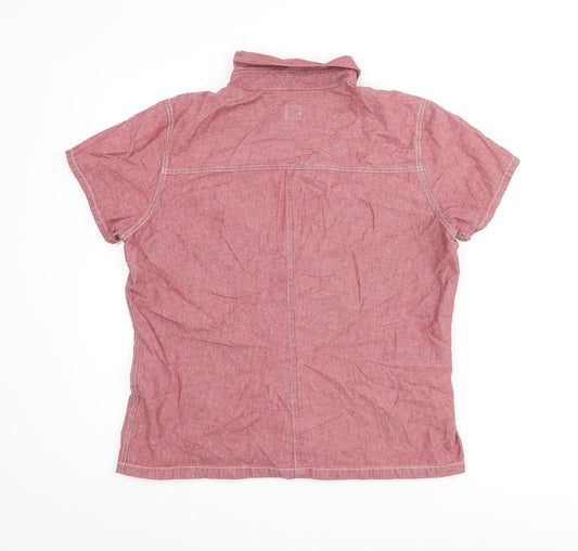 Gap Womens Red Polyester Basic Button-Up Size XL Collared