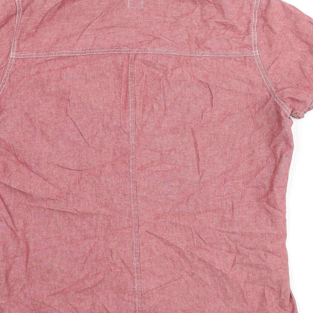 Gap Womens Red Polyester Basic Button-Up Size XL Collared