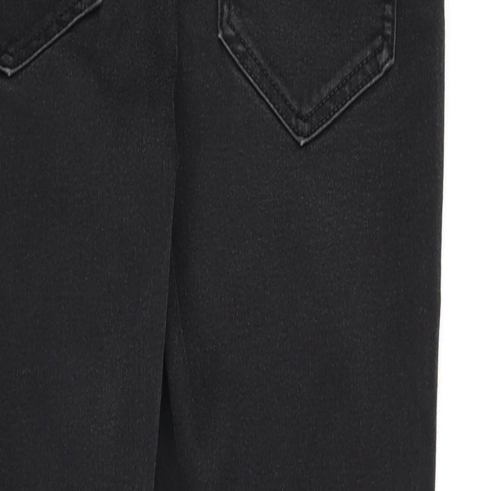Marks and Spencer Womens Grey Cotton Skinny Jeans Size 12 L24 in Regular Zip
