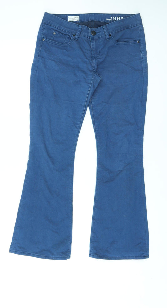 Gap Womens Blue Cotton Bootcut Jeans Size 32 in L29 in Regular Zip