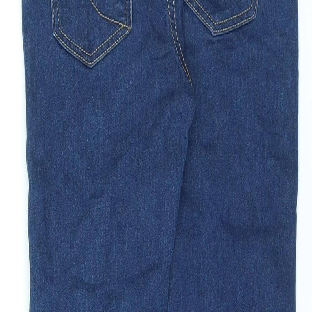Brand and care label for Denim & Co. girls’ blue cotton skinny jeans, size 7-8, years, 21-inch leg regular zip