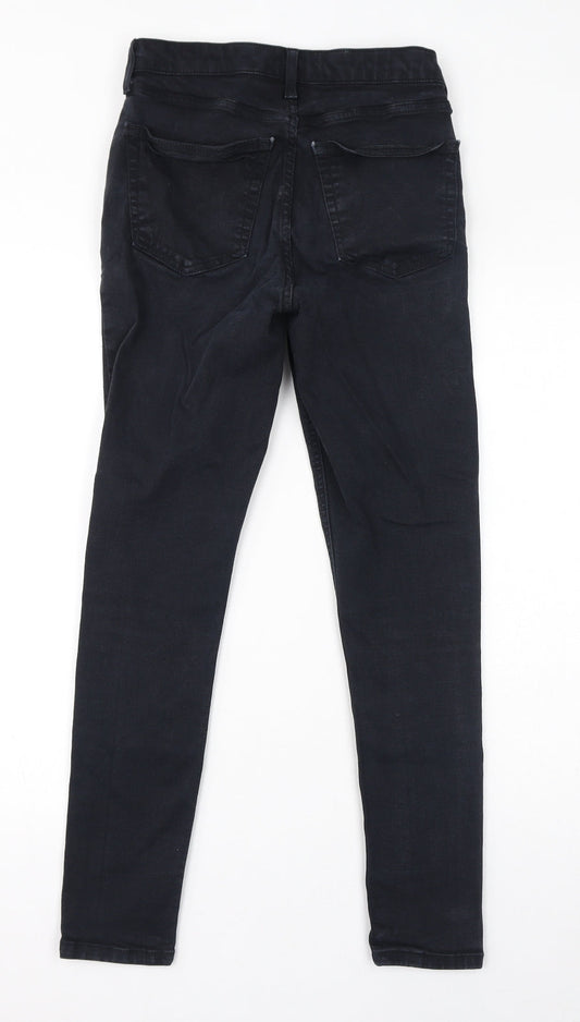 Topshop Womens Black Polyester Skinny Jeans Size 28 in L27 in Regular Zip