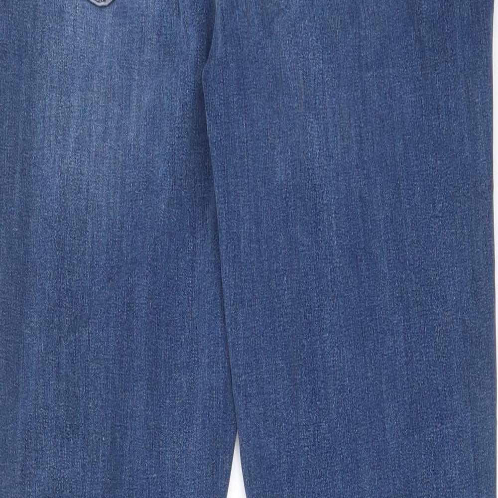 Marks and Spencer Womens Blue Cotton Skinny Jeans Size 30 in L28 in Regular Zip - Pockets, Belt Loops