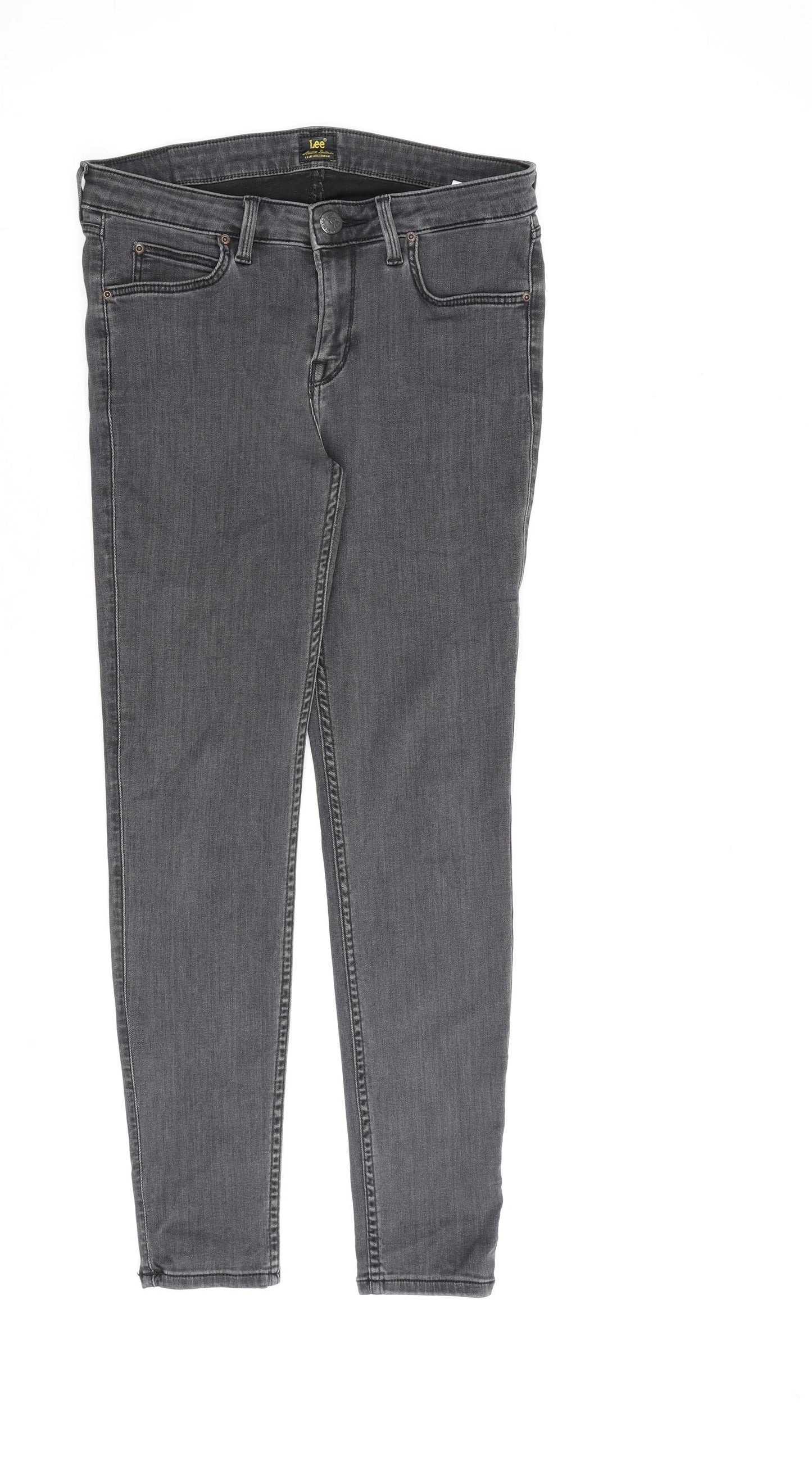 Lee Womens Grey Cotton Skinny Jeans Size 29 in L31 in Regular Zip