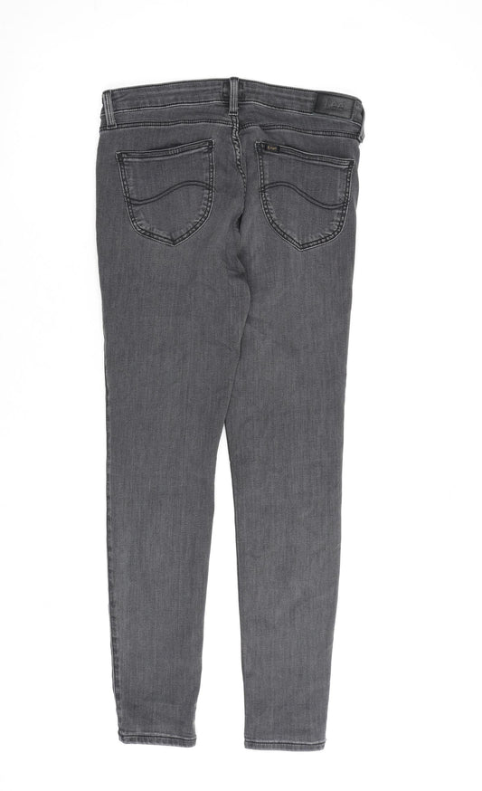 Lee Womens Grey Cotton Skinny Jeans Size 29 in L31 in Regular Zip