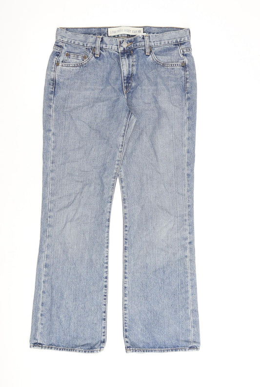 Gap Womens Blue Cotton Wide-Leg Jeans Size 32 in L30 in Regular Zip