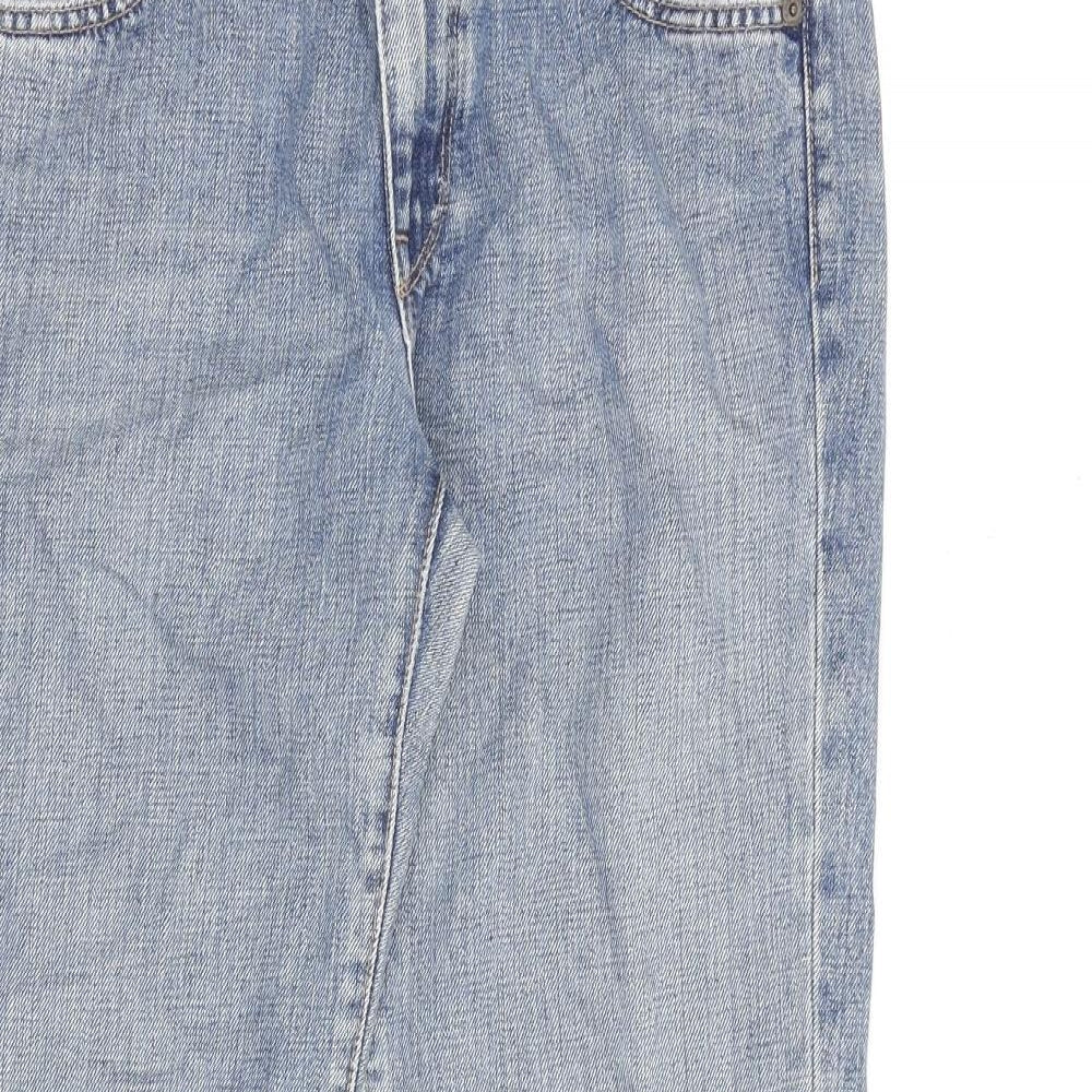 Gap Womens Blue Cotton Wide-Leg Jeans Size 32 in L30 in Regular Zip