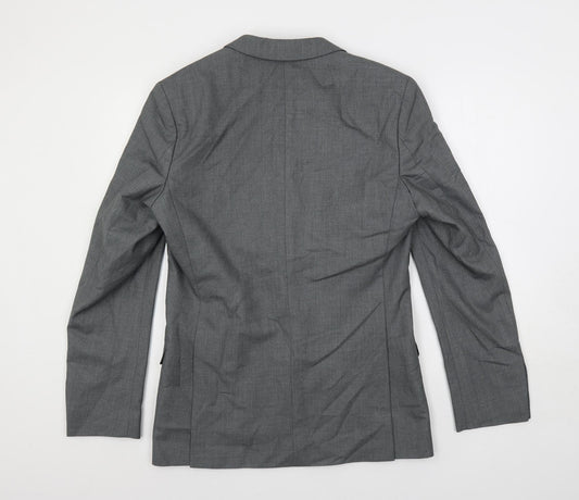 Ocassions Mens Grey Polyester Jacket Suit Jacket Size 38 Regular