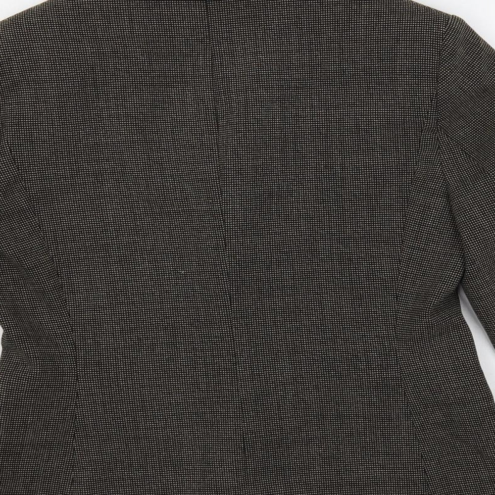 In Wear Womens Brown Geometric Jacket Blazer Size 8 Button
