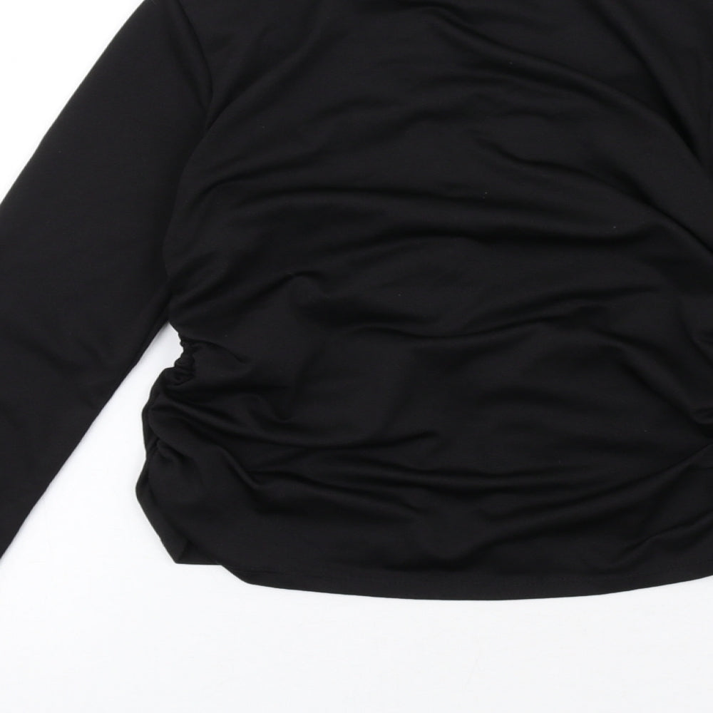 Brand and care label for As You women’s black polyester basic blouse, size UK 10, round neck - keyhole neck