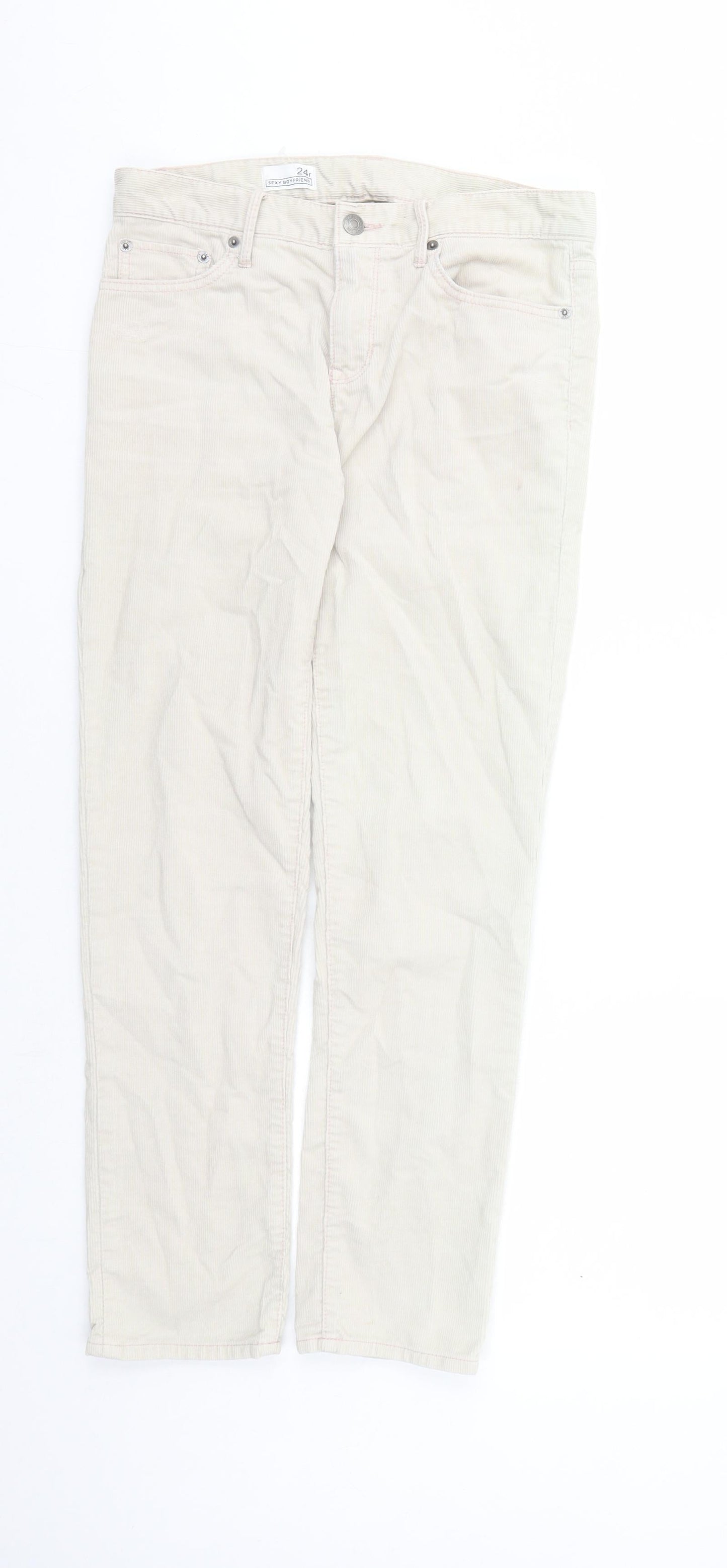 Gap Womens Beige Cotton Boyfriend Jeans Size 30 in L28 in Regular Zip