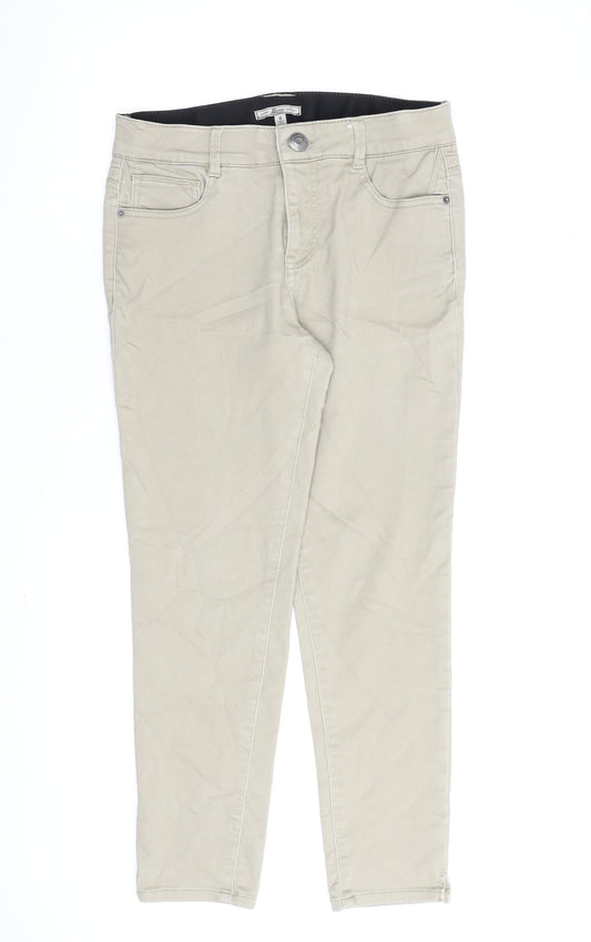 Bass Womens Beige Cotton Cropped Jeans Size 8 L26 in Regular Zip