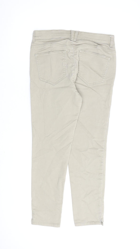 Bass Womens Beige Cotton Cropped Jeans Size 8 L26 in Regular Zip