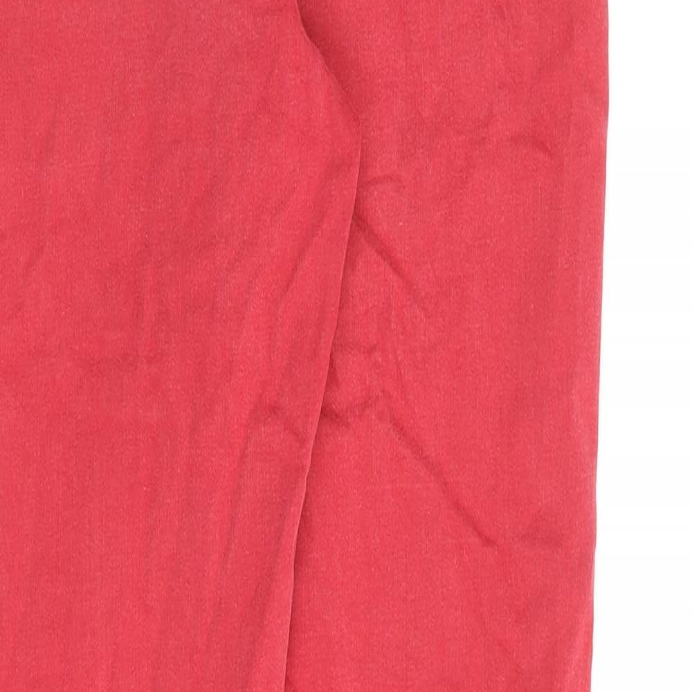 Marks and Spencer Womens Red Cotton Skinny Jeans Size 10 L31 in Regular Zip