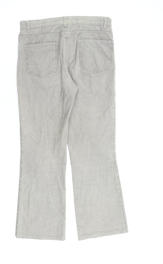 Marks and Spencer Womens Green Cotton Straight Jeans Size 8 L26 in Regular Zip