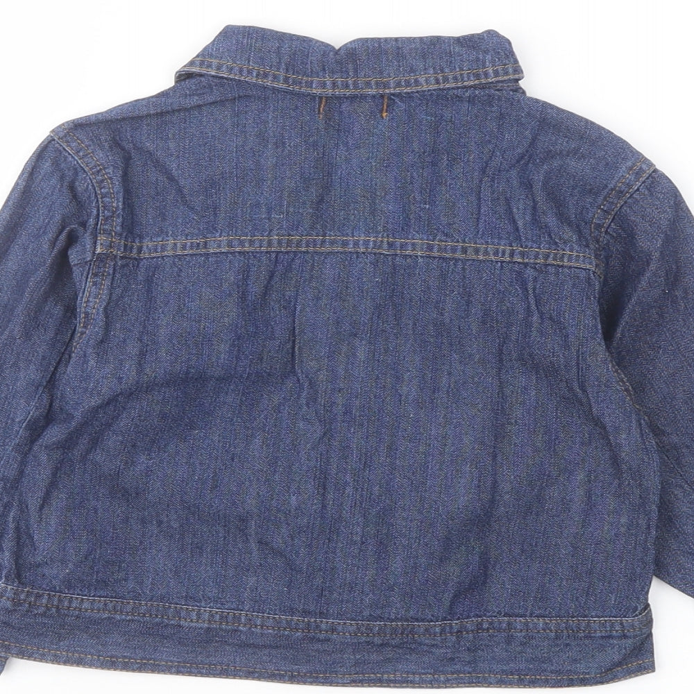 Brand and care label for Chicco Baby Blue Jacket, size 18, Months Button