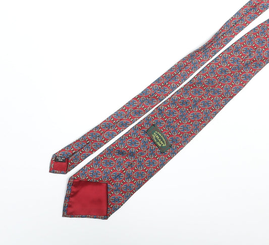 Atkinson Grant Mens Multicoloured Geometric Silk Pointed Tie One Size