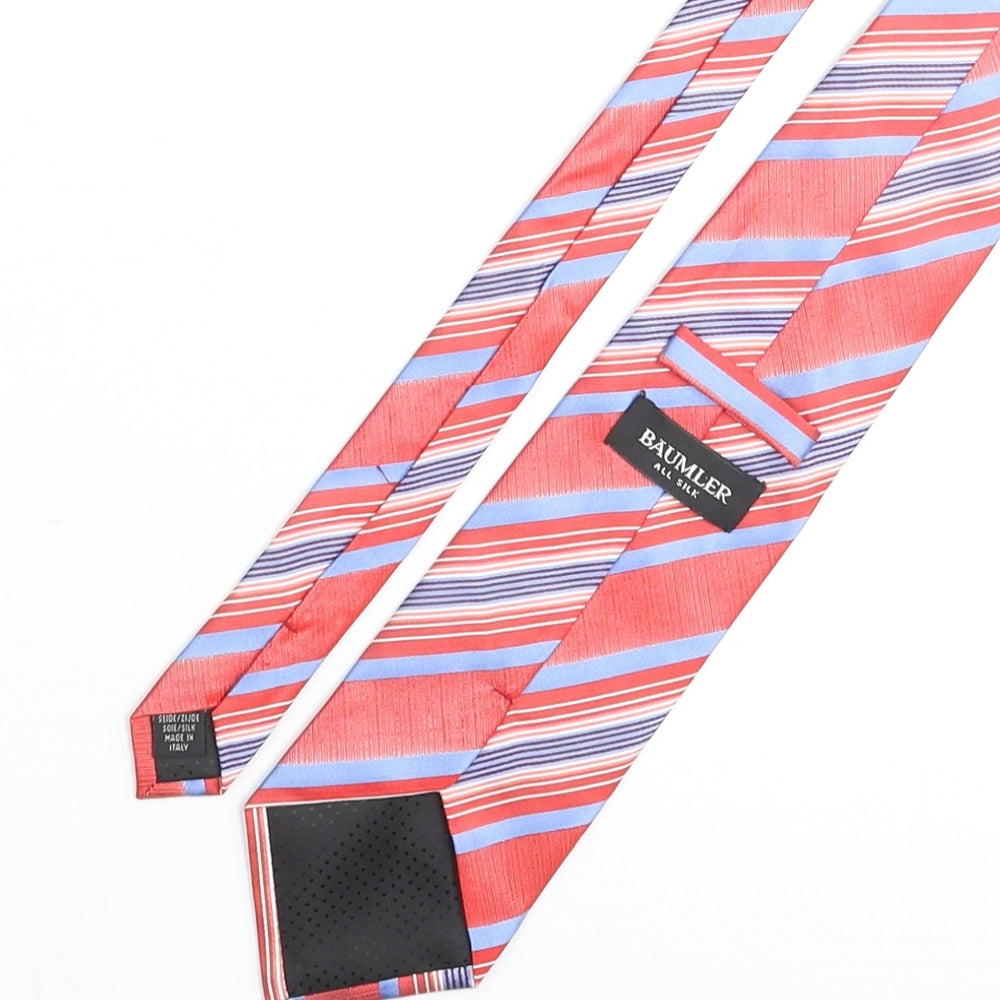 Baumer Mens Multicoloured Striped Silk Pointed Tie One Size