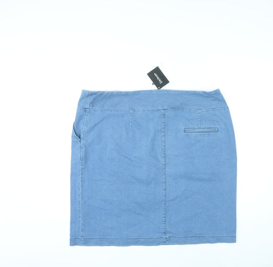 Kaleidoscope Womens Blue Cotton A-Line Skirt Size 20
