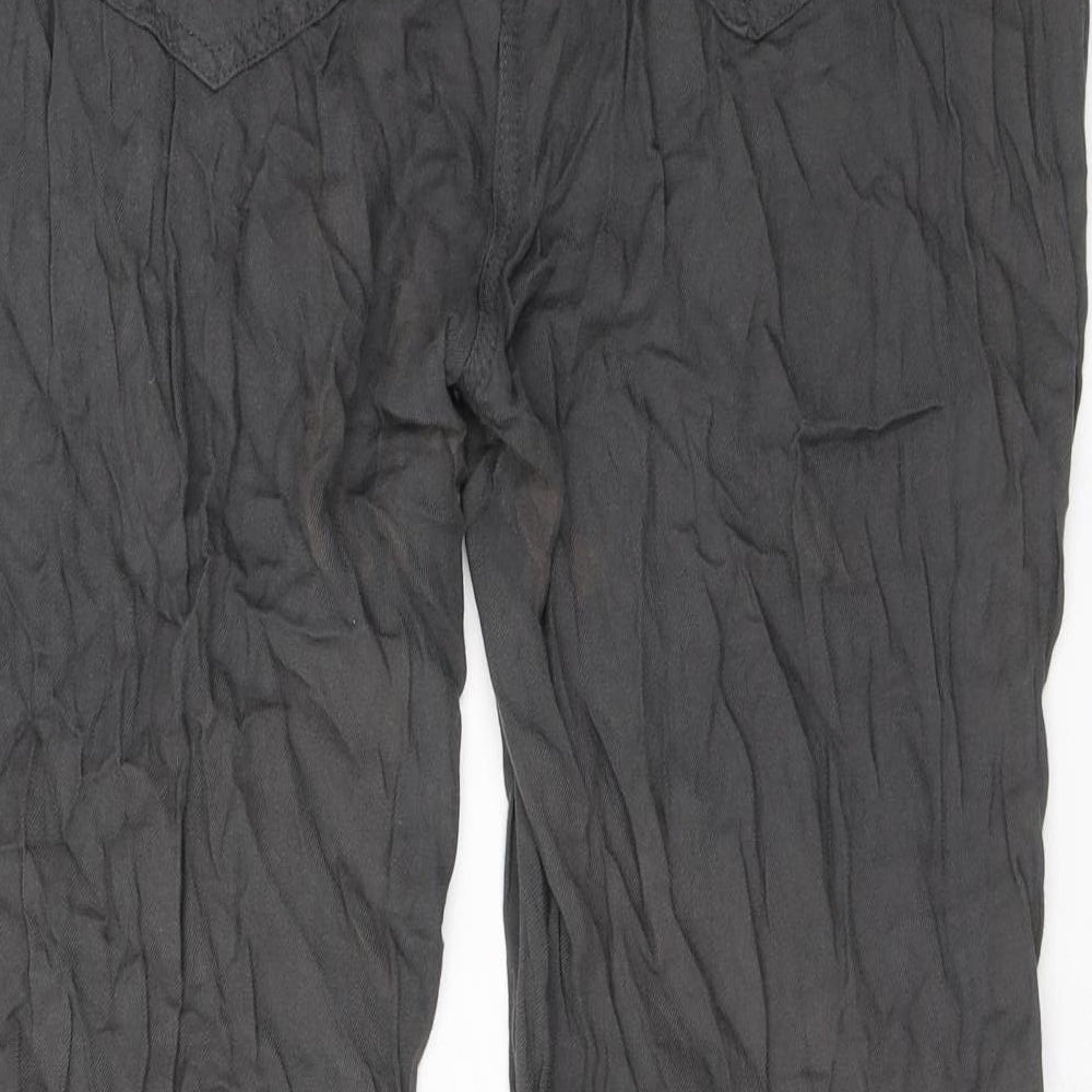 Dorothy Perkins Womens Grey Viscose Trousers Size 14 L27 in Regular Zip - Pockets