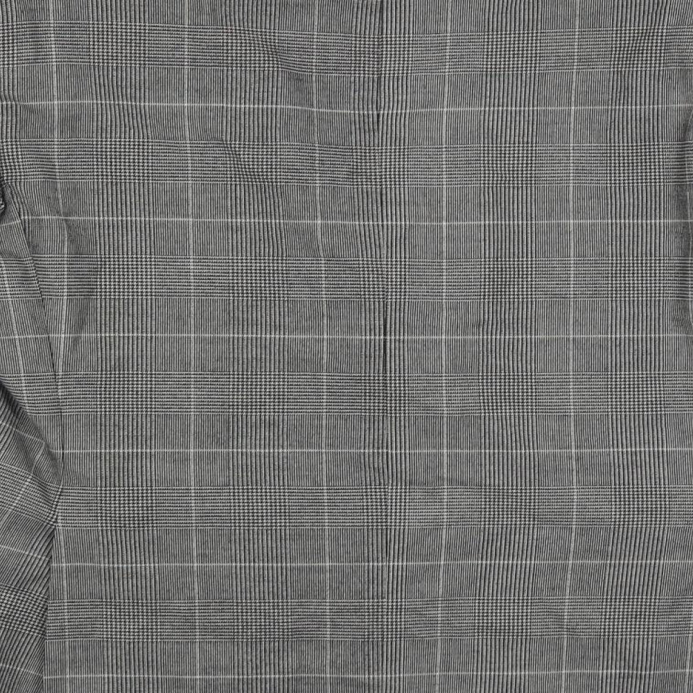 Moss 1851 Mens Grey Plaid Polyester Jacket Suit Jacket Size 44 Regular
