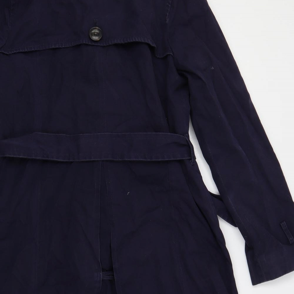 Gap Womens Blue Trench Coat Coat Size M Button