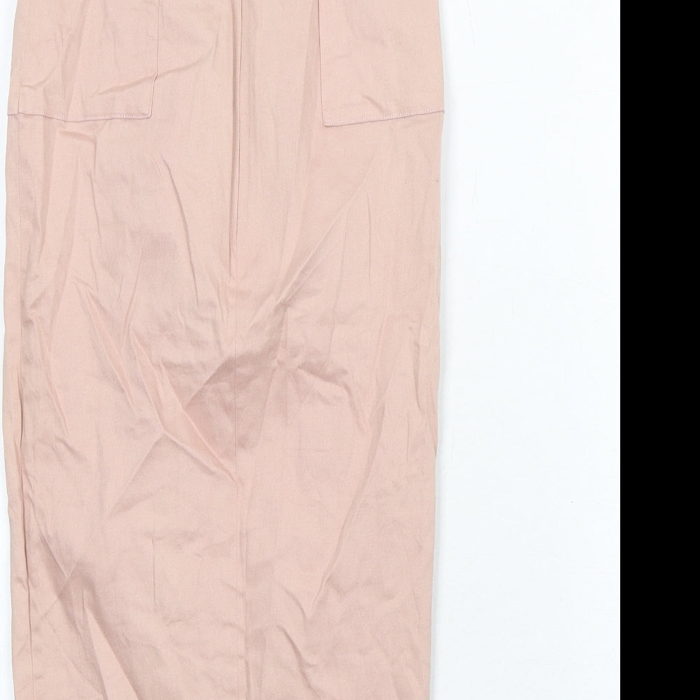 Mistress Rocks Womens Pink Cotton Straight & Pencil Skirt Size S