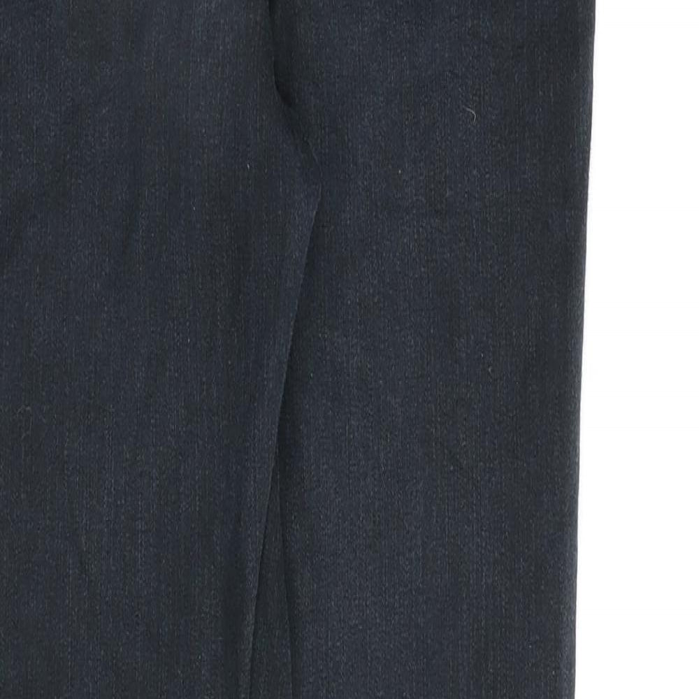 H&M Womens Black Cotton Straight Jeans Size 8 L27 in Regular Zip