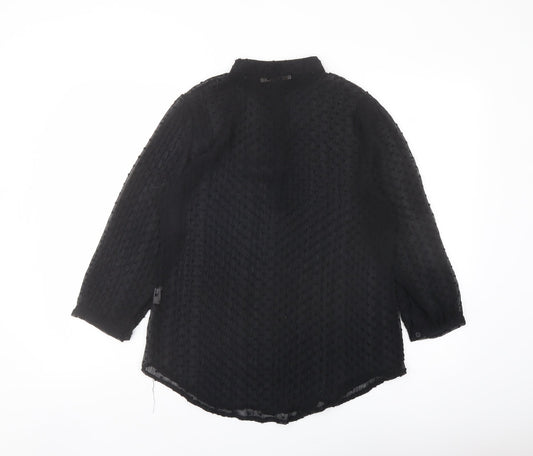 Womens UK Size M Laura Bianchi Black Polyester Blouse
