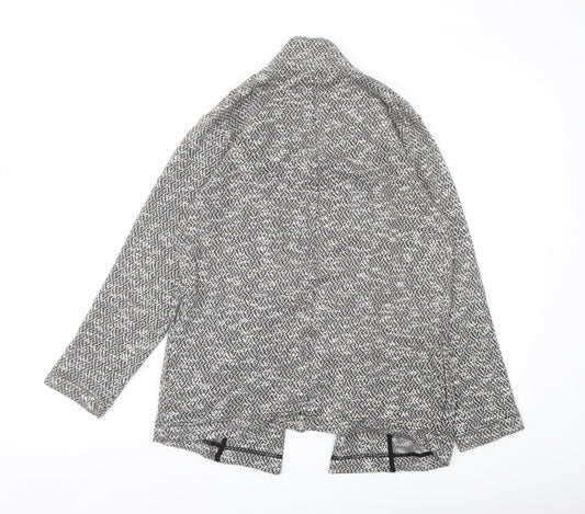 Miss Selfridge Womens Grey Geometric Jacket Blazer Size 8