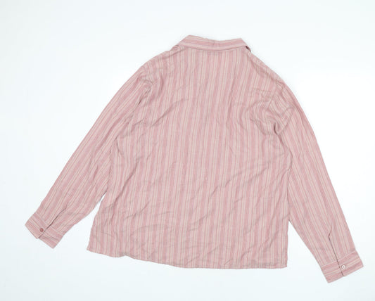 EWM Womens Multicoloured Striped Polyester Basic Button-Up Size 20 Collared