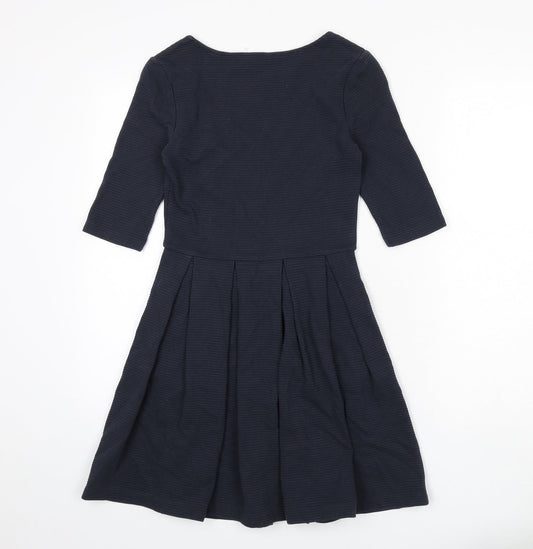 Jack Wills Womens Blue Cotton Fit & Flare Size 6 Scoop Neck Pullover - Ribbed