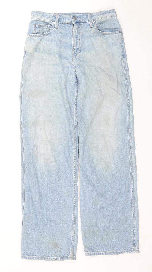 Uniqlo Womens Blue Cotton Bootcut Jeans Size 25 in L31 in Regular Zip