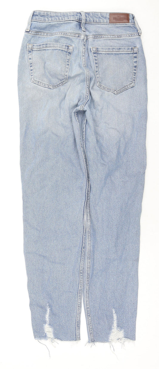 Hollister Womens Blue Cotton Straight Jeans Size 25 in L27 in Regular Zip