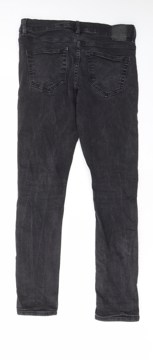 ONLY & SONS Mens Black Cotton Skinny Jeans Size 30 in L30 in Regular Zip - Pockets, Belt Loops