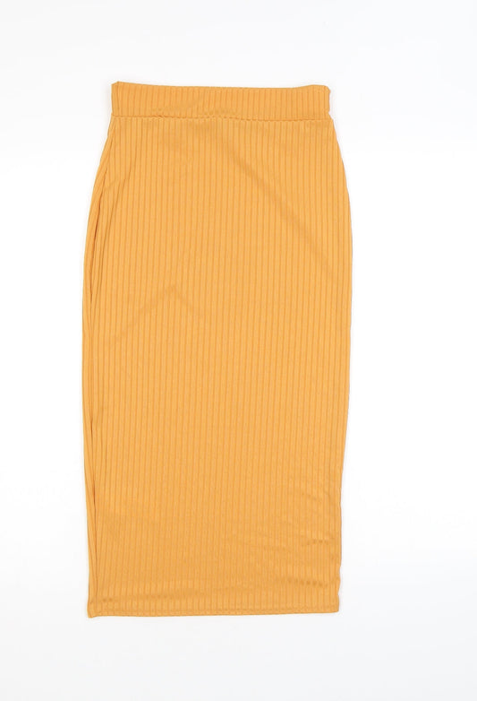 I SAW IT FIRST Womens Orange Polyester Bandage Skirt Size 8