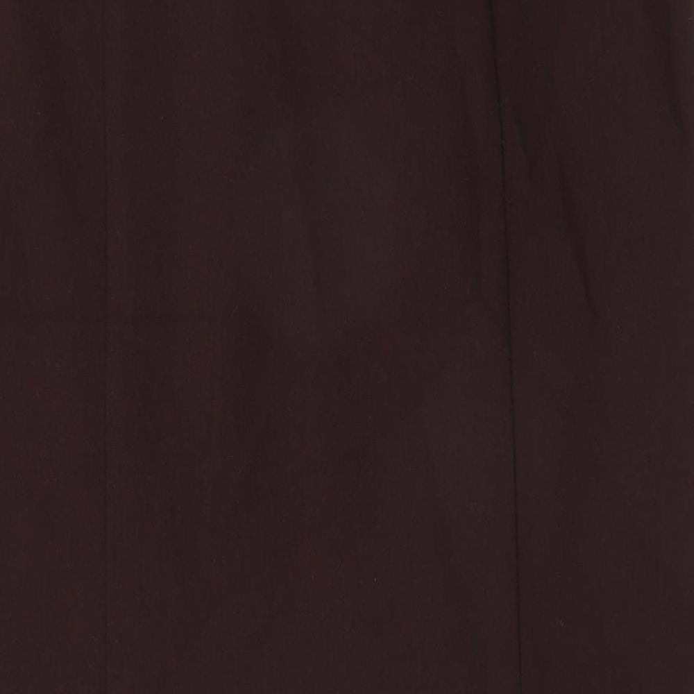 Essentials Womens Brown Polyester Straight & Pencil Skirt Size M Zip
