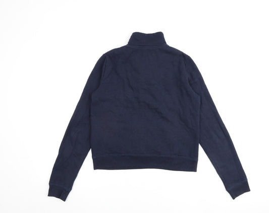 Hollister Womens Blue Cotton Pullover Sweatshirt Size XS Zip