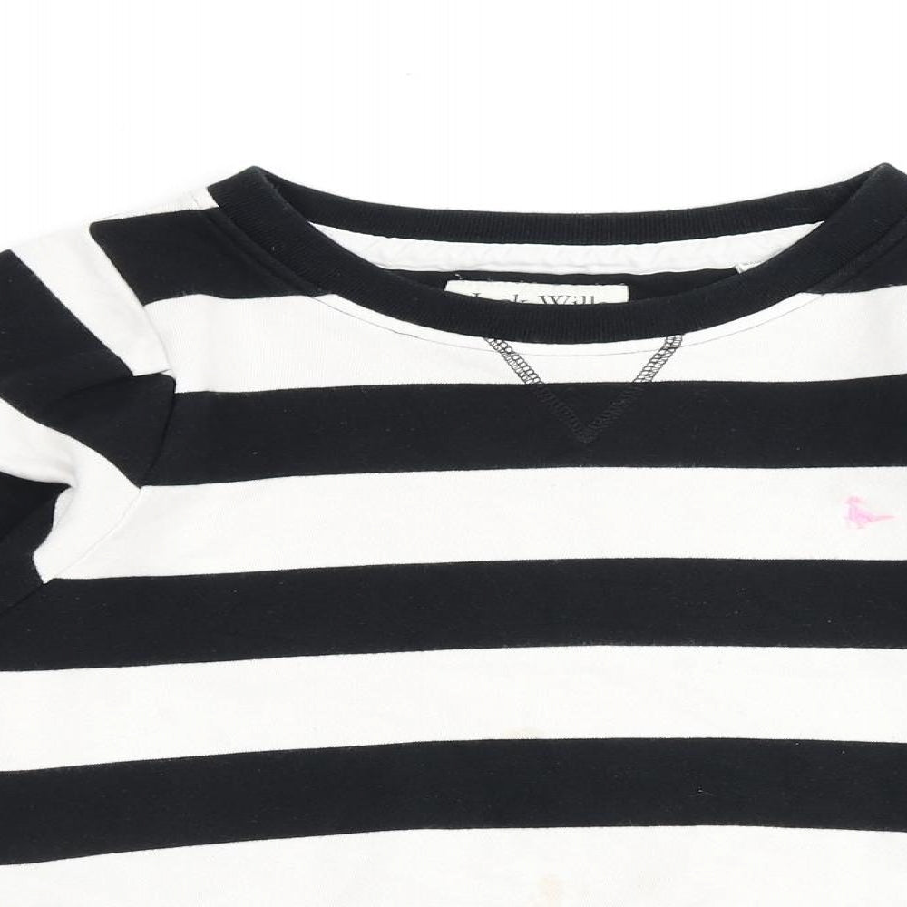 Jack Wills Womens Black Striped 100% Cotton Pullover Sweatshirt Size 10 Pullover