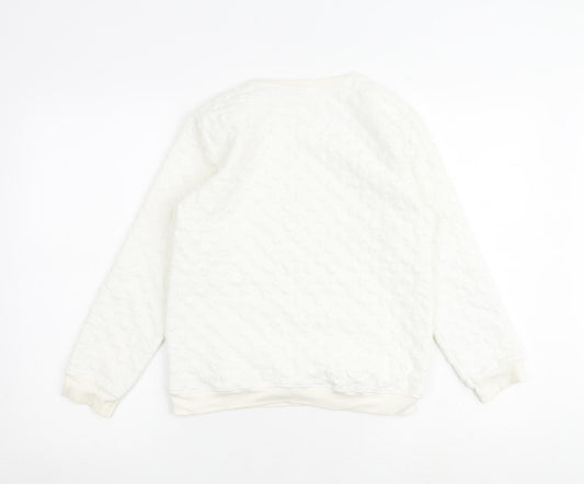 Zara Girls Ivory Polyester Pullover Sweatshirt Size 11-12 Years Pullover