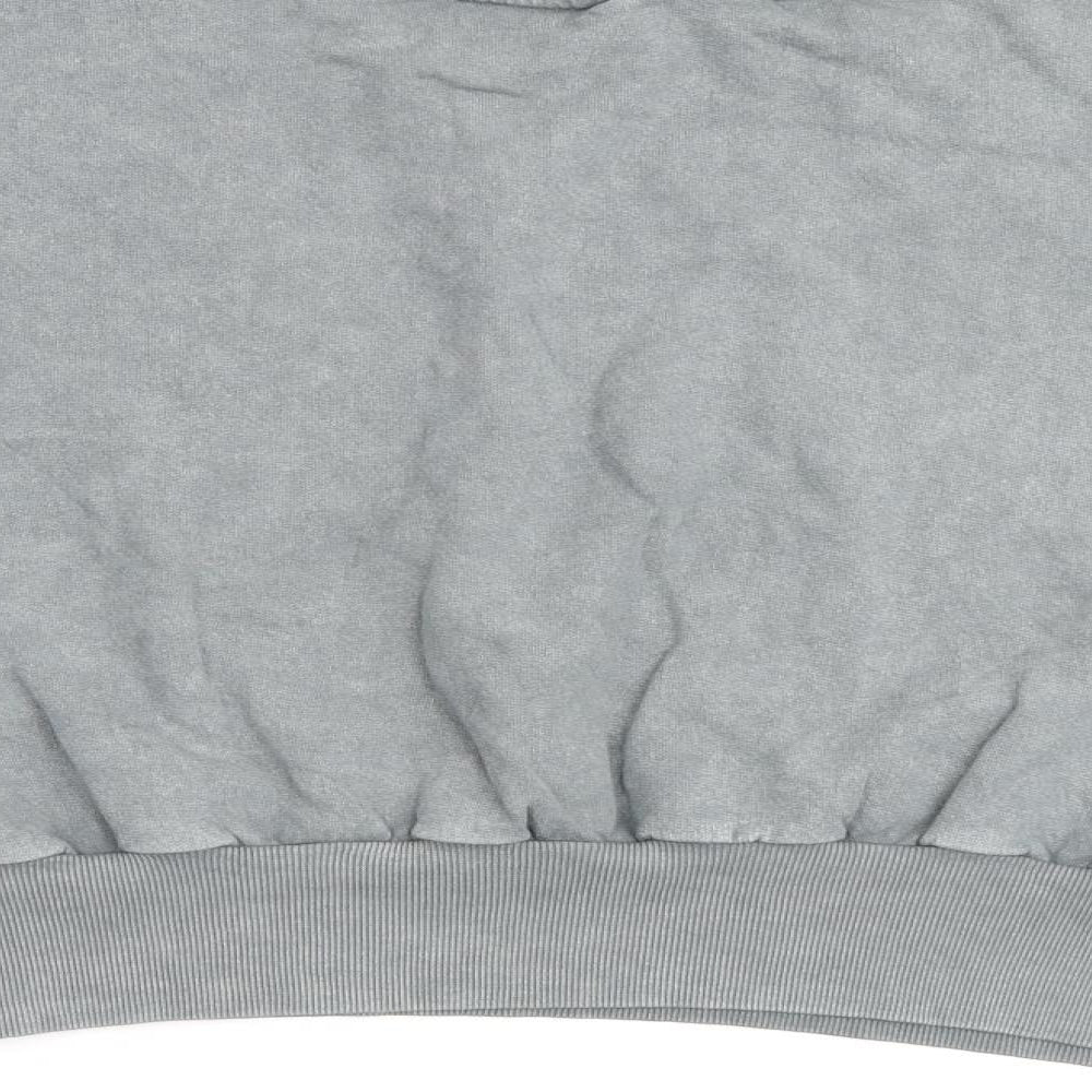 Brand and care label for ASOS women’s grey cotton pullover sweatshirt, size UK 6, pullover