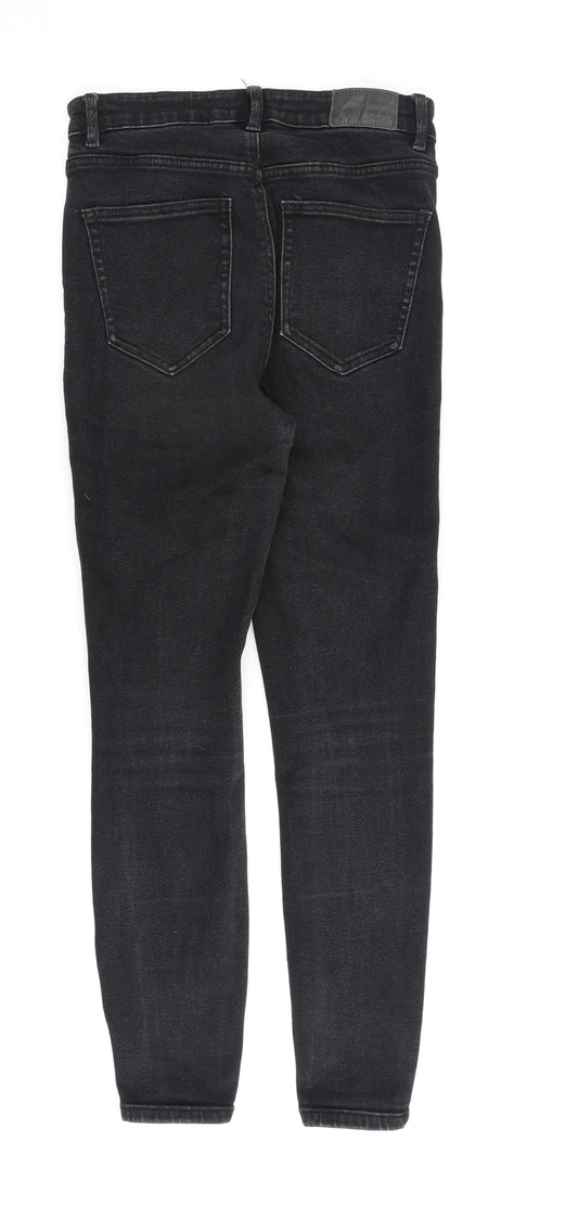 Zara Womens Black Cotton Skinny Jeans Size 10 L27 in Regular Zip