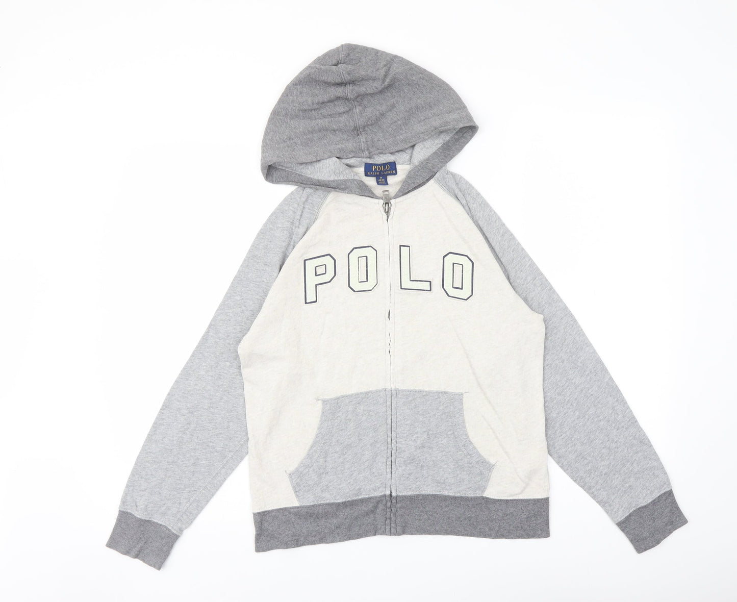 Polo Ralph Lauren Womens Green Cotton Full Zip Hoodie Size 8 Zip - Logo