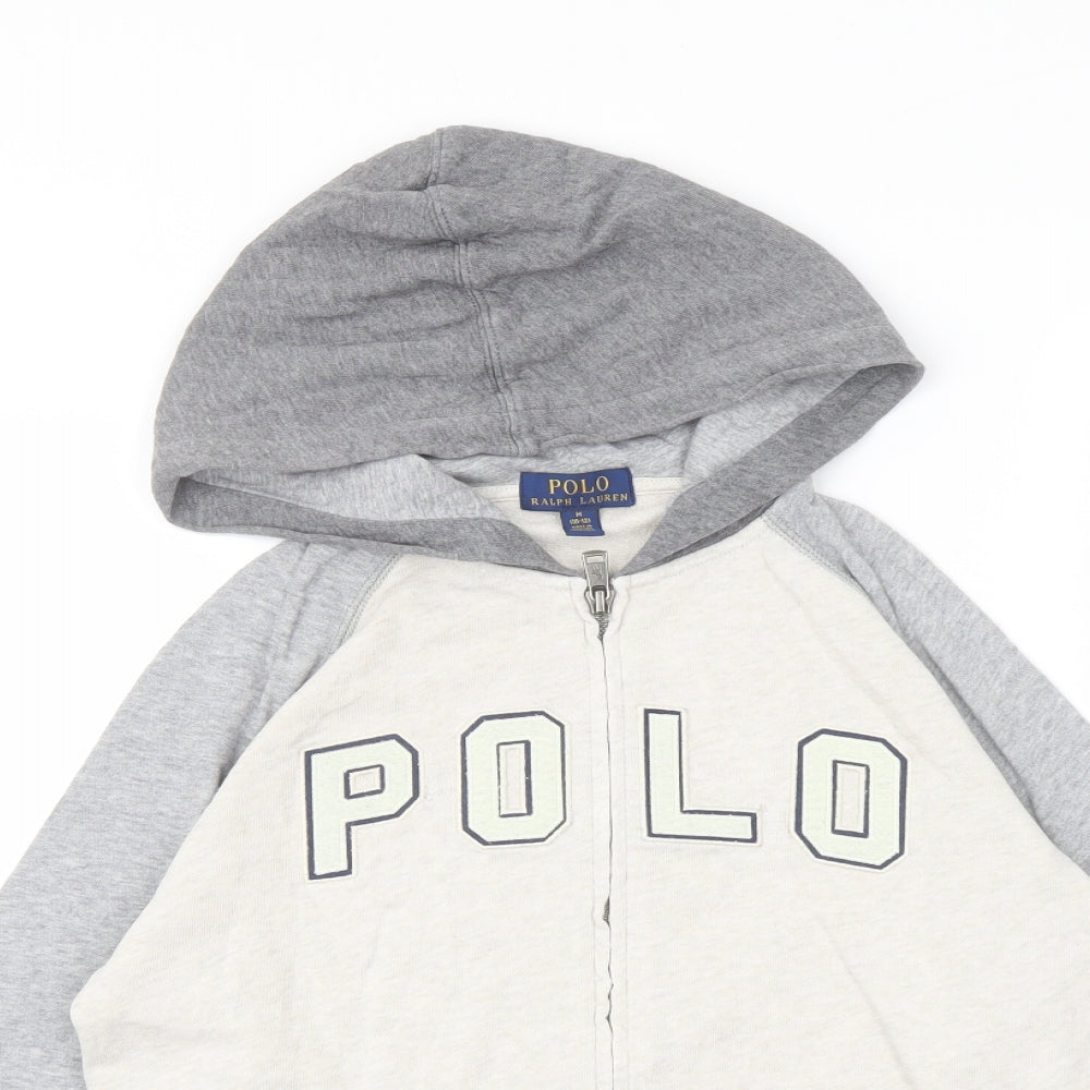 Polo Ralph Lauren Womens Green Cotton Full Zip Hoodie Size 8 Zip - Logo
