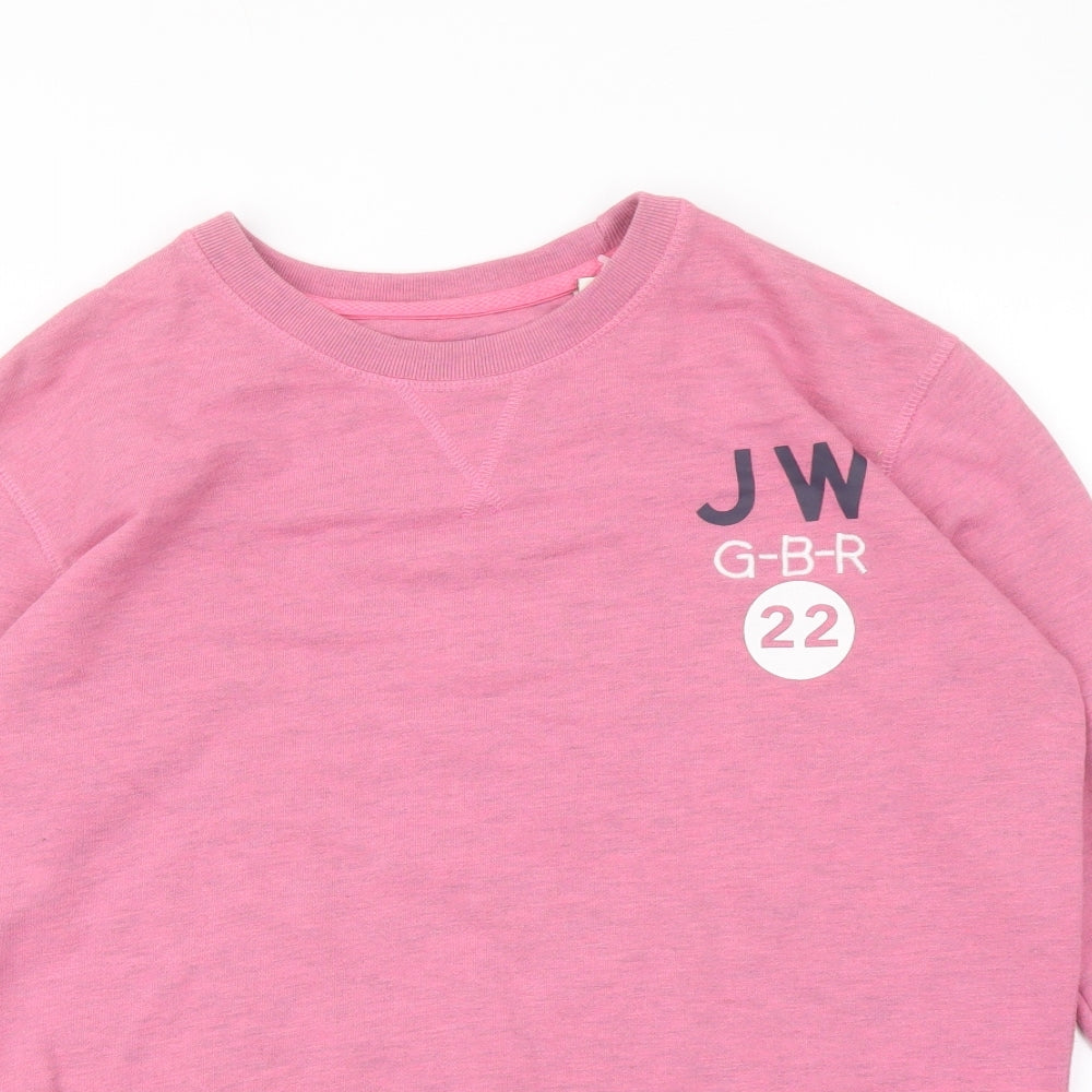 Jack Wills Womens Pink Cotton Pullover Sweatshirt Size 6 Pullover