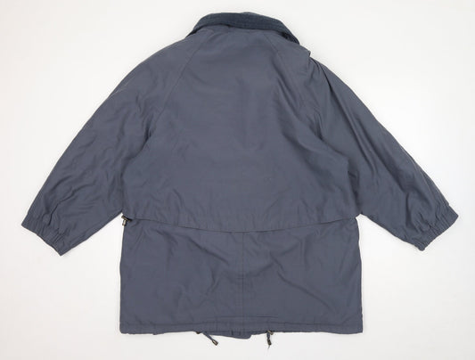 St Michael Womens Blue Windbreaker Coat Size 14 Zip - Vintage